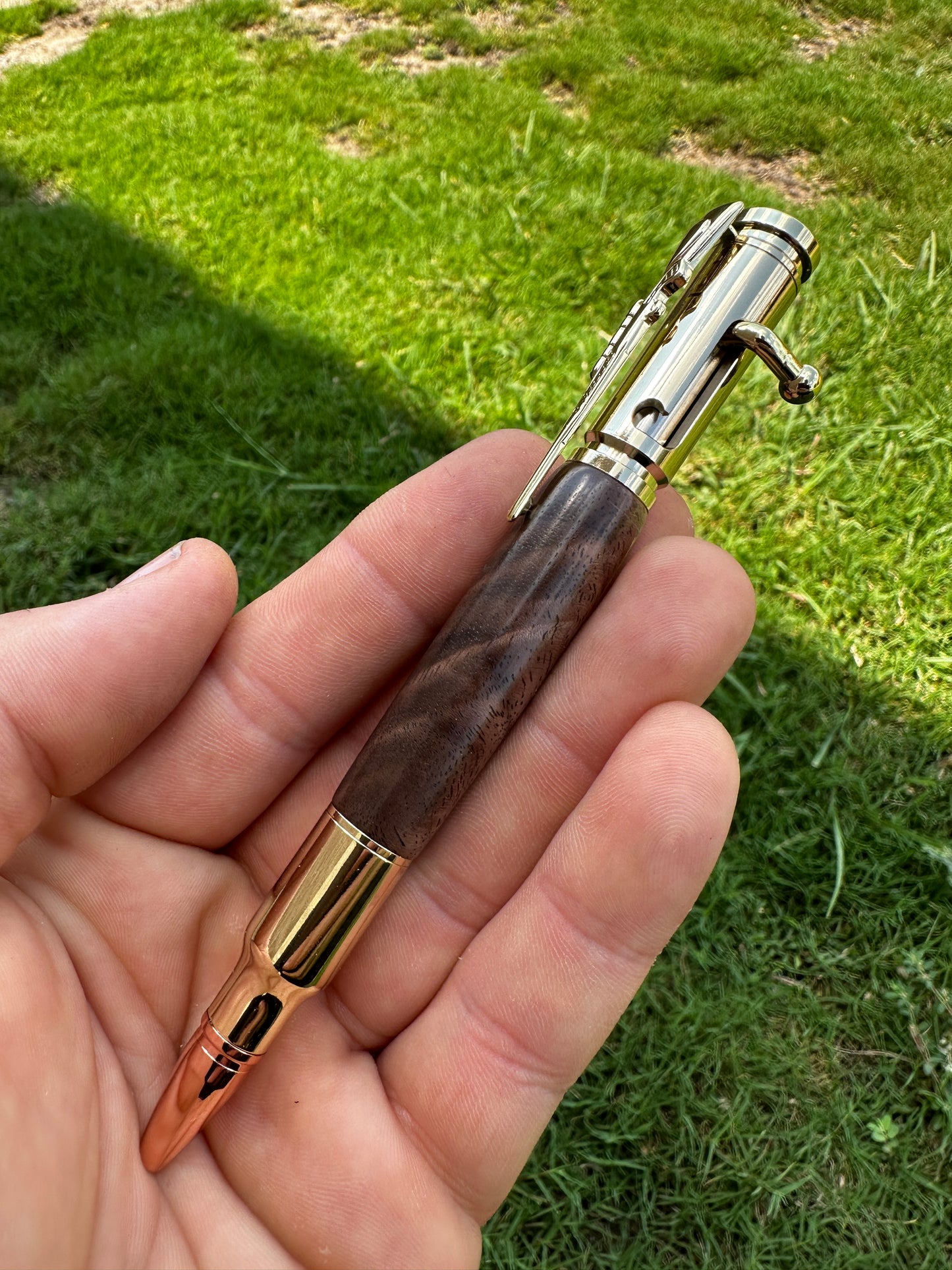 PSI "Bolt Action" Pen, Gold Hardware with Figured Walnut