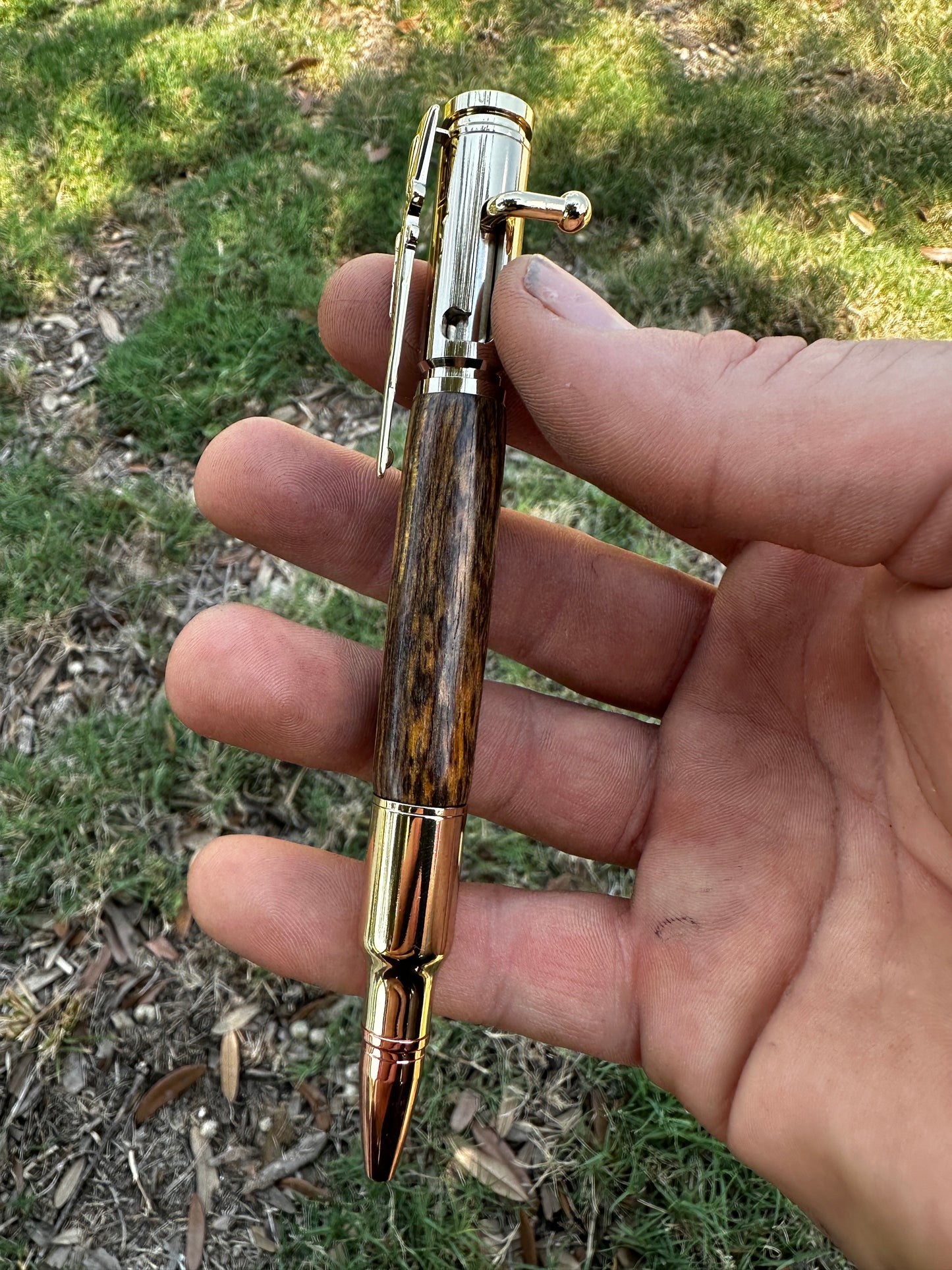 PSI "Bolt Action" Pen, Gold Hardware with Bocote wood