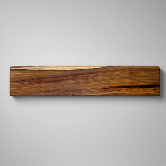 Handcrafted Magnetic Knife Rack Canarywood Live Edge #2 - White Oaks Woodworking
