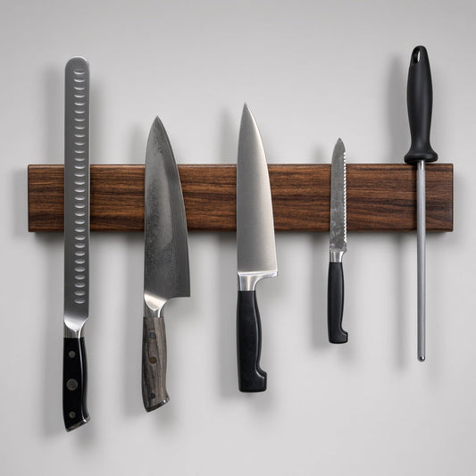 Handcrafted Magnetic Knife Rack Patagonia Rectangle Rosewood #1 - White Oaks Woodworking