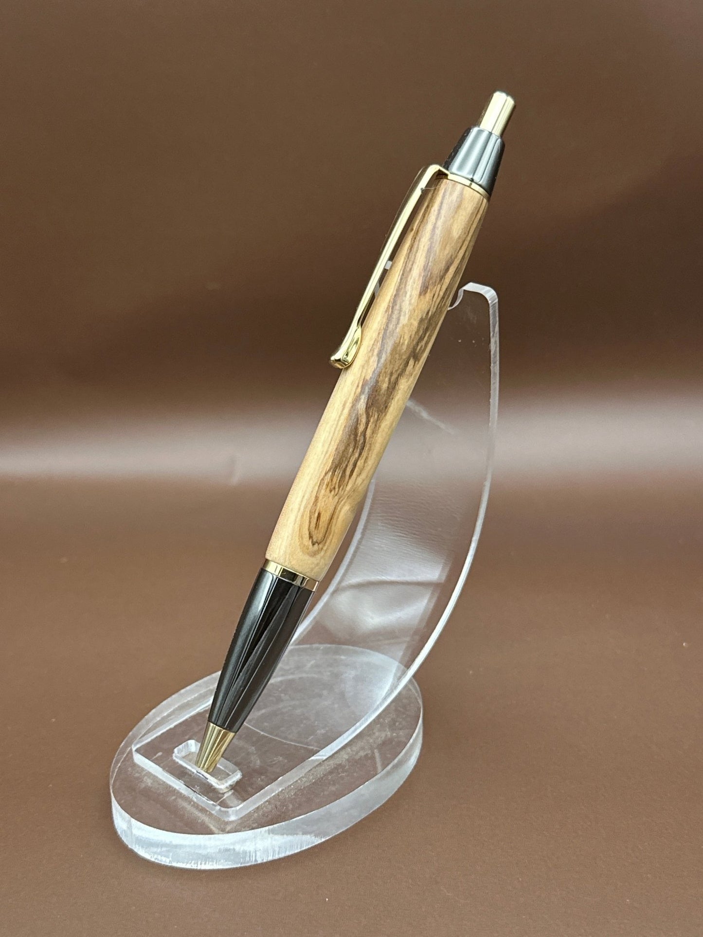 Handcrafted olive-wood Click Pen
