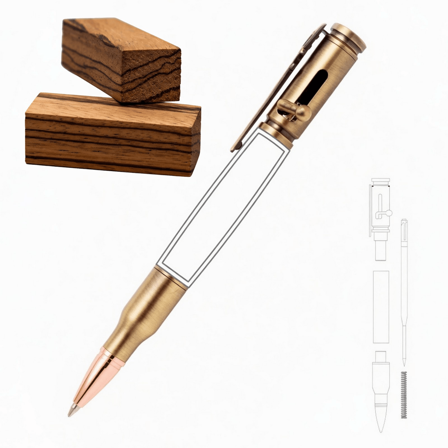 30 Cal Bolt Action Pen - White Oaks Woodworking