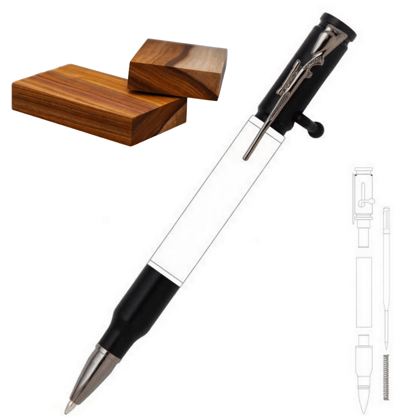 30 Cal Bolt Action Pen - White Oaks Woodworking