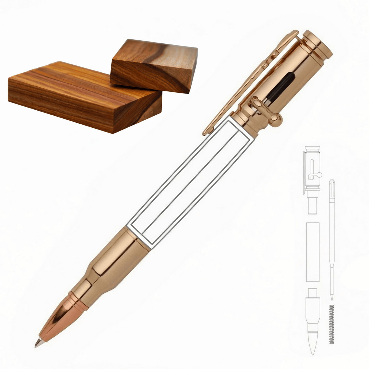 30 Cal Bolt Action Pen - White Oaks Woodworking