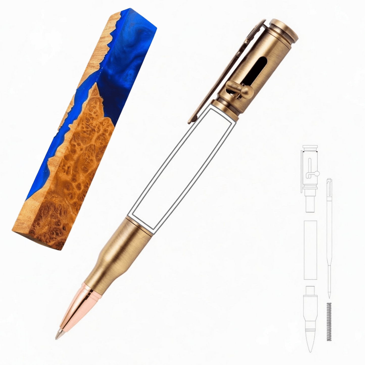 30 Cal Bolt Action Pen - White Oaks Woodworking
