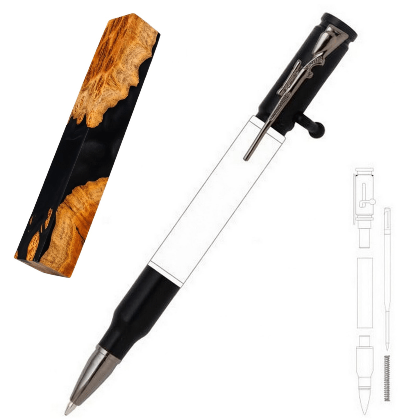 30 Cal Bolt Action Pen - White Oaks Woodworking