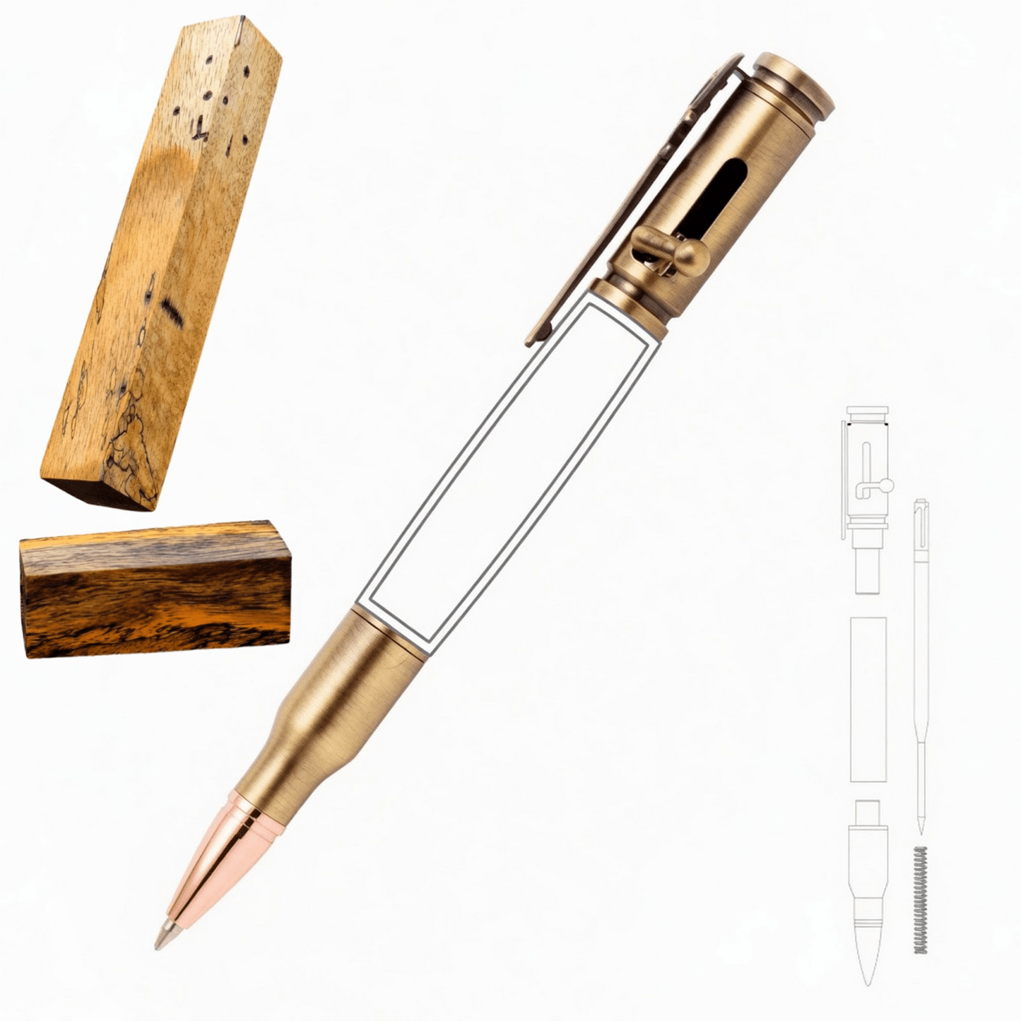 30 Cal Bolt Action Pen - White Oaks Woodworking
