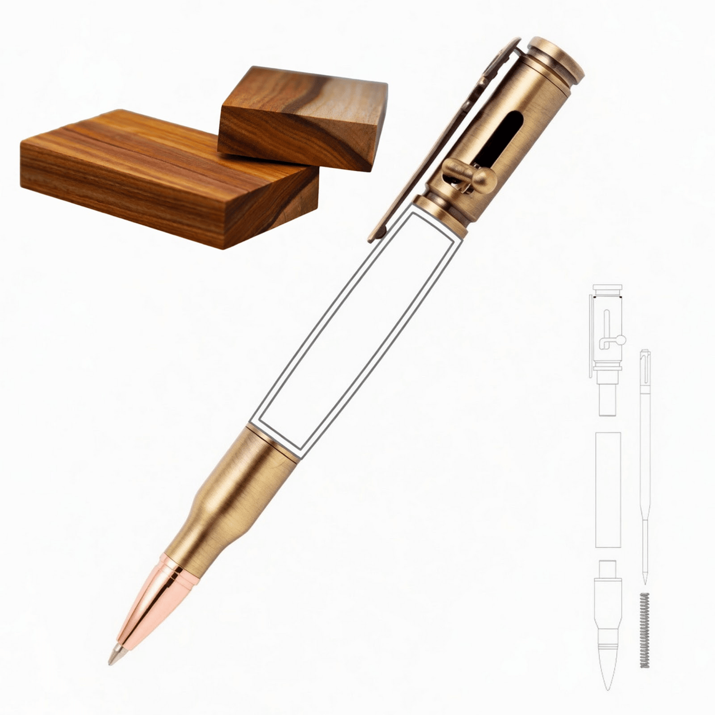 30 Cal Bolt Action Pen - White Oaks Woodworking