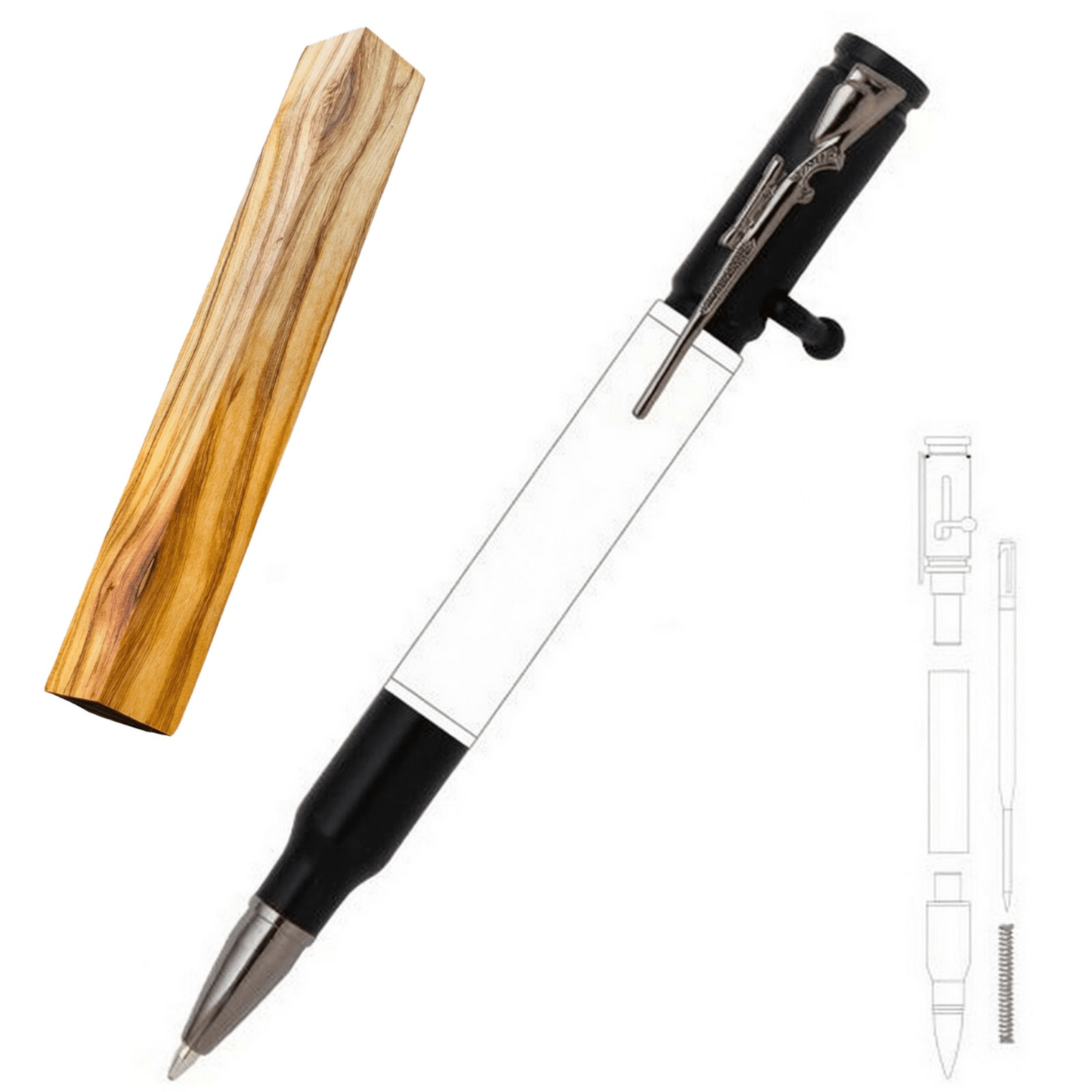 30 Cal Bolt Action Pen - White Oaks Woodworking