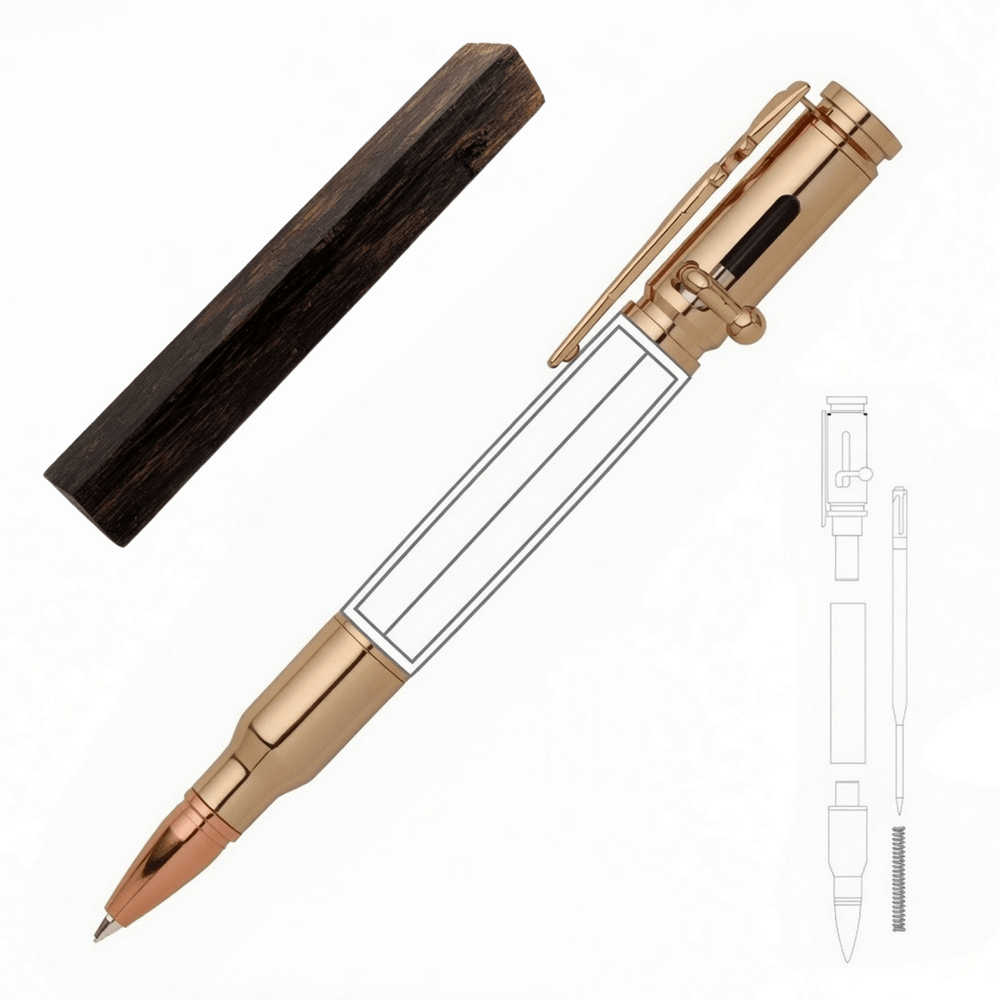 30 Cal Bolt Action Pen - White Oaks Woodworking