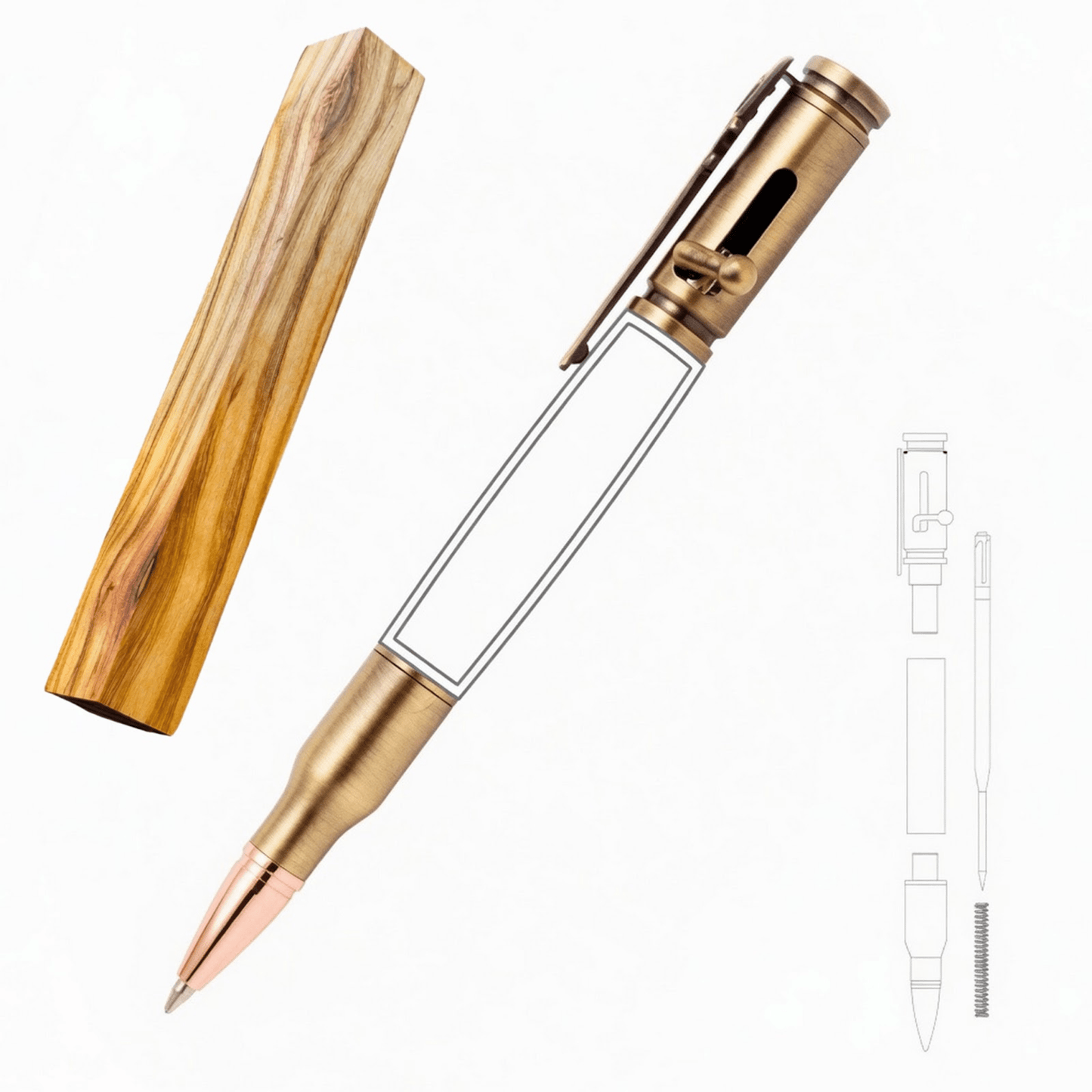 30 Cal Bolt Action Pen - White Oaks Woodworking