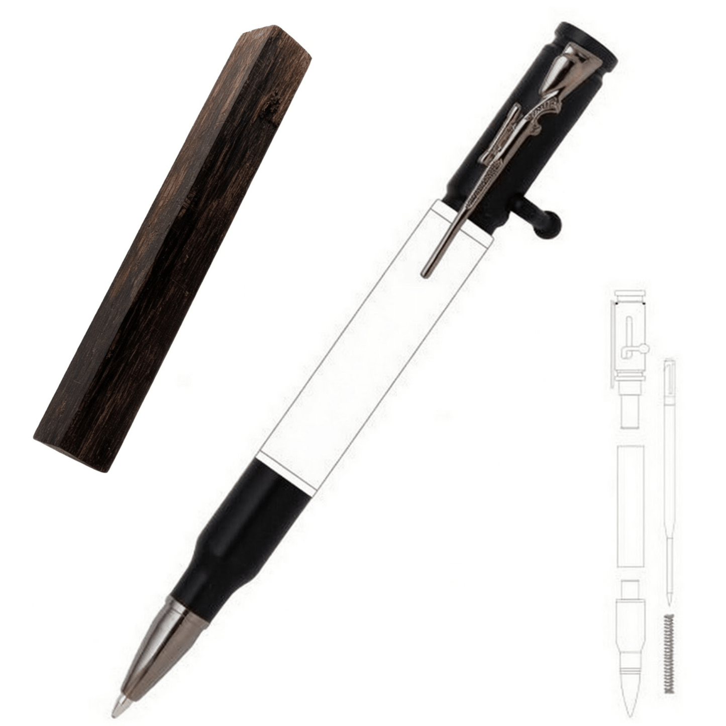 30 Cal Bolt Action Pen - White Oaks Woodworking