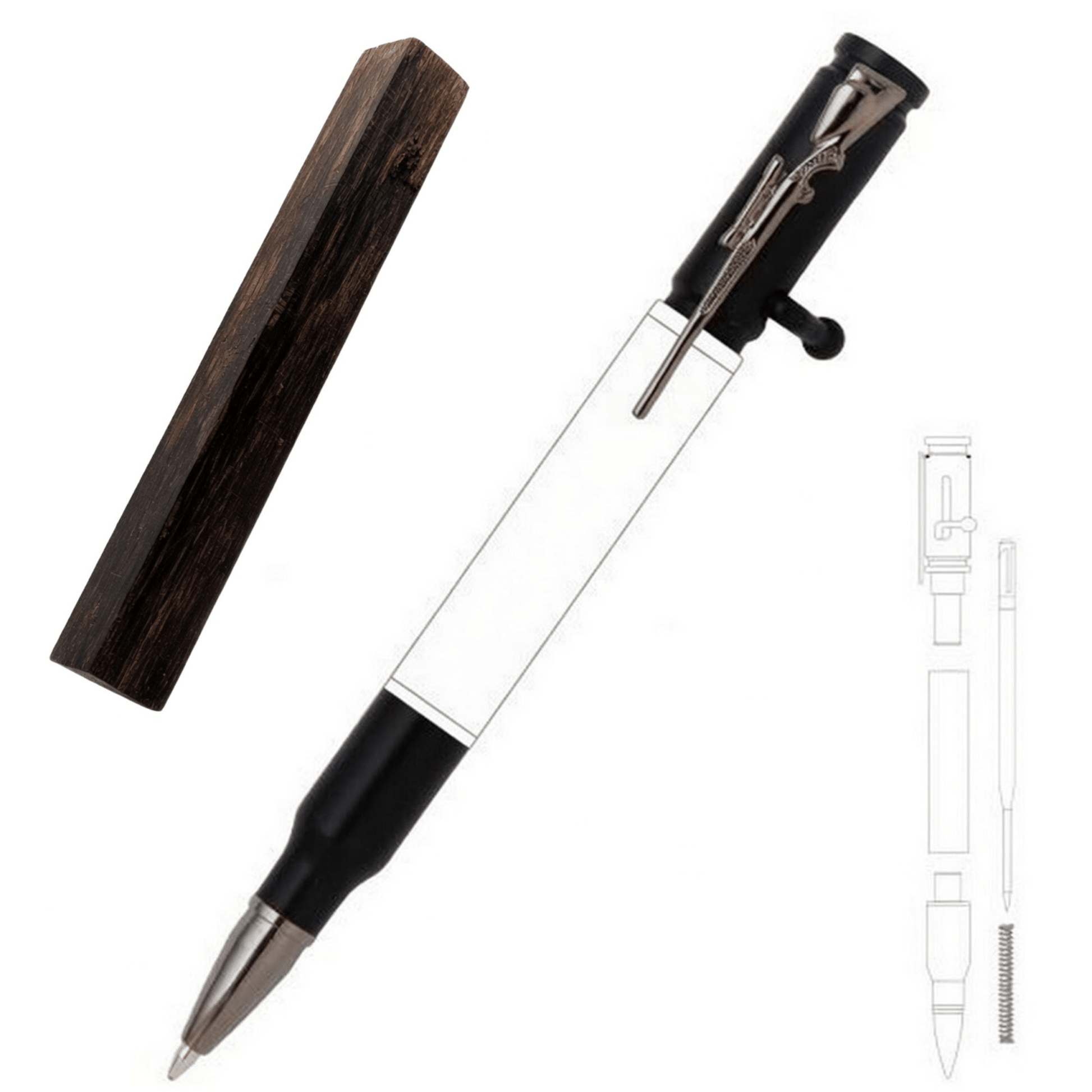 30 Cal Bolt Action Pen - White Oaks Woodworking