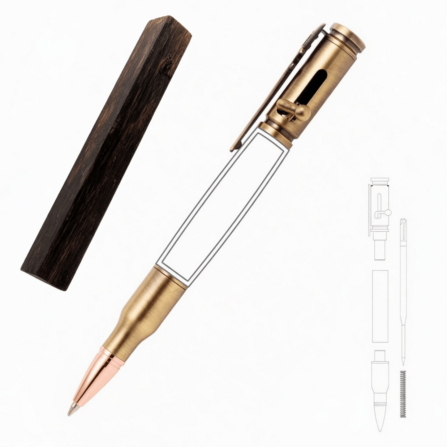 30 Cal Bolt Action Pen - White Oaks Woodworking