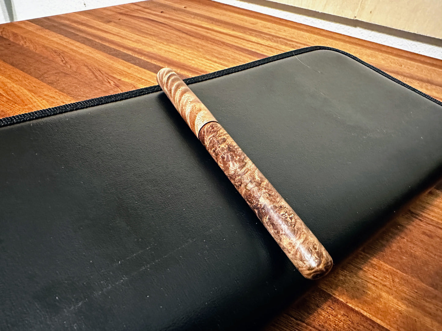 Apollo Fountain Pen Stabilized Maple Burl and Brass hardware