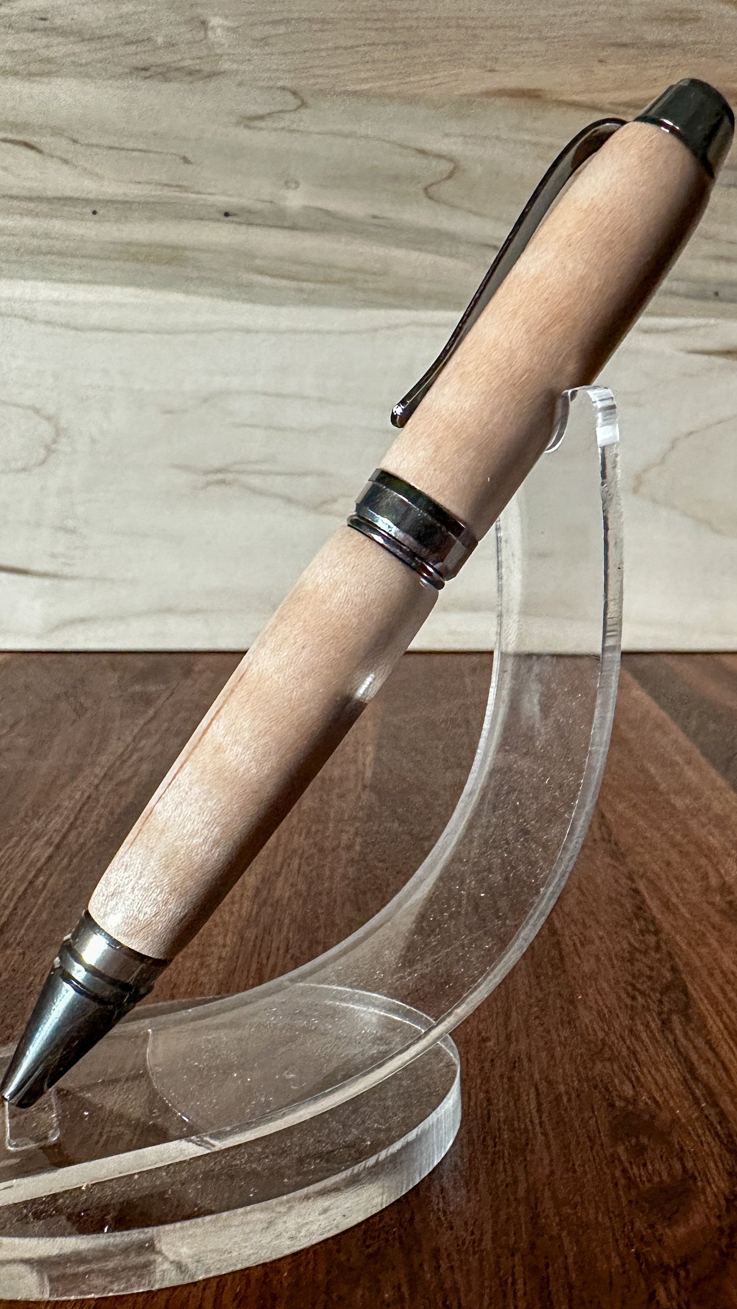 PSI Big Ben Twist Pen, Curly Maple and Chrome Hardware