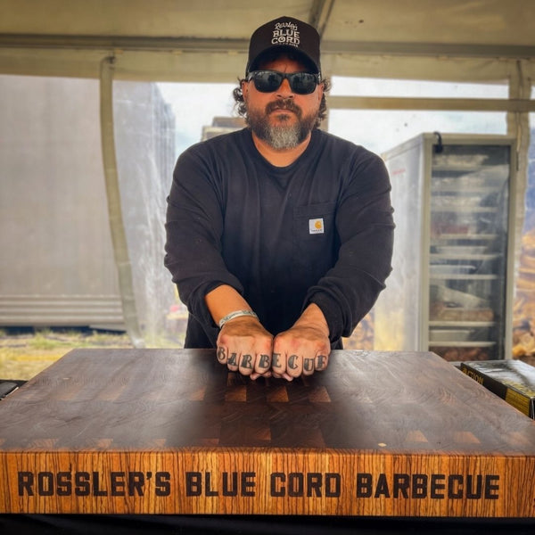 Custom - Pros and Pitmasters 3"x20"x30" Walnut w/Zebrawood Border | Single Sided | NO Juice Groove