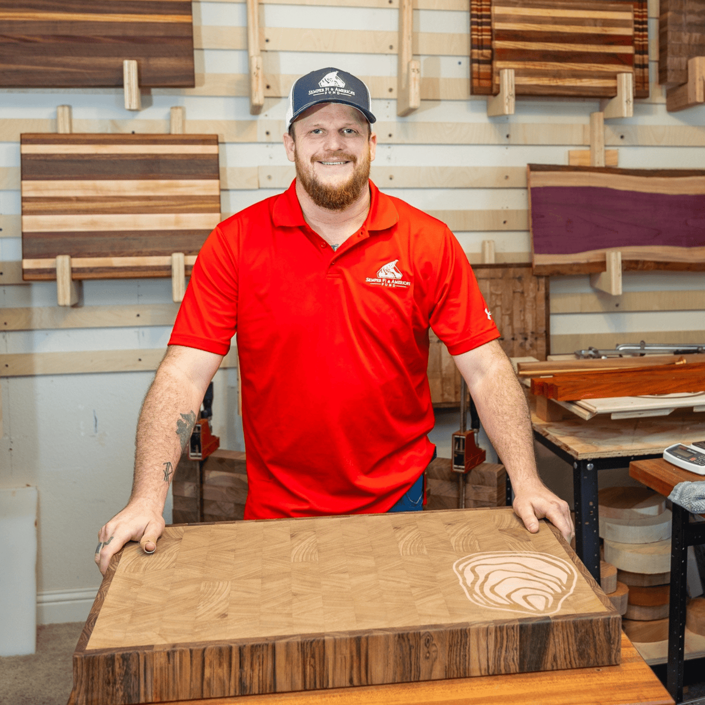 African Teak Butcher Block - White Oaks Woodworking