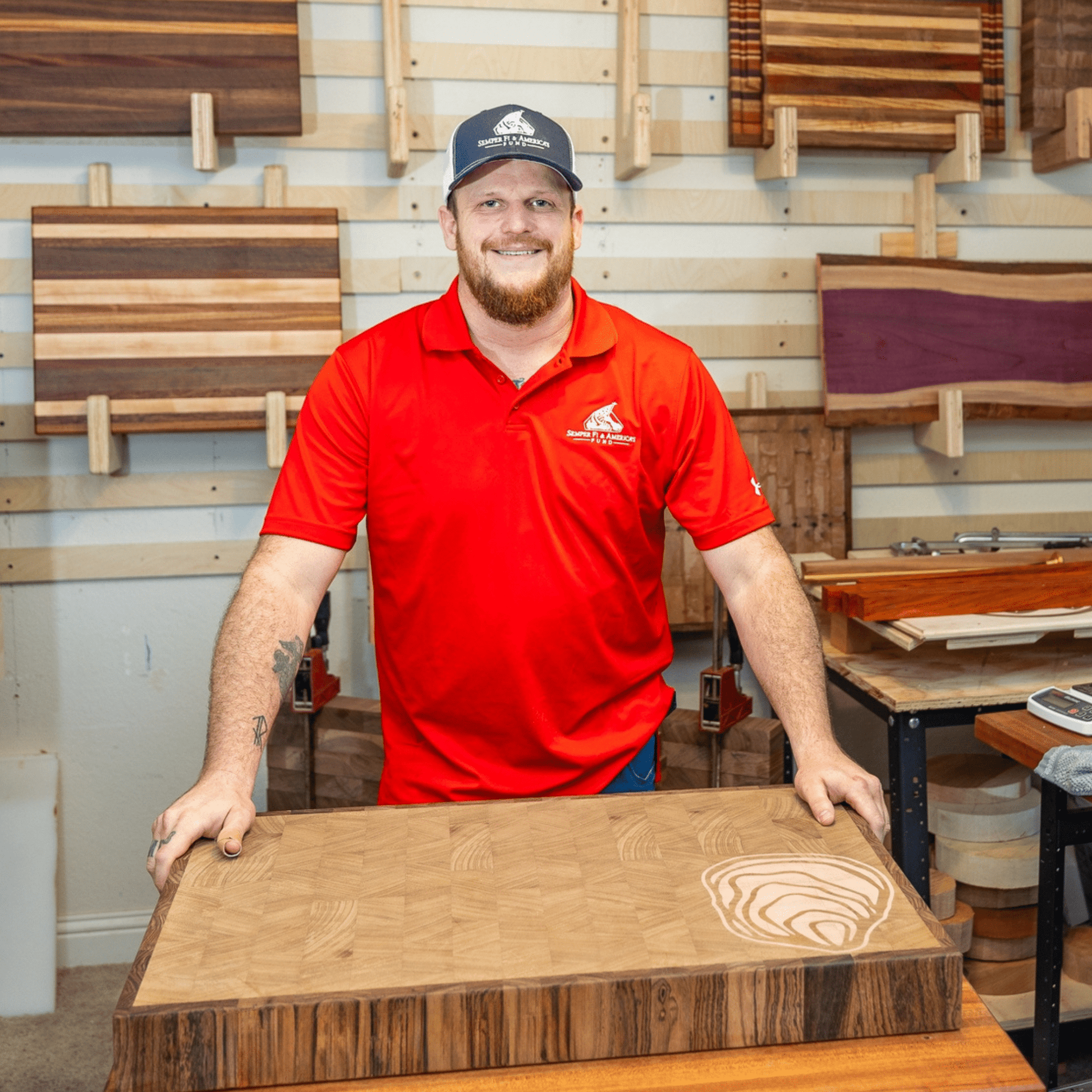 African Teak Butcher Block - White Oaks Woodworking