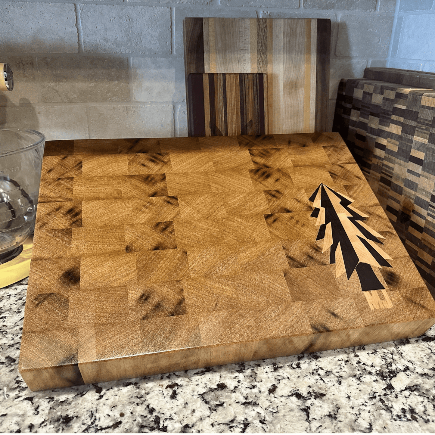 African Teak Butcher Block - White Oaks Woodworking