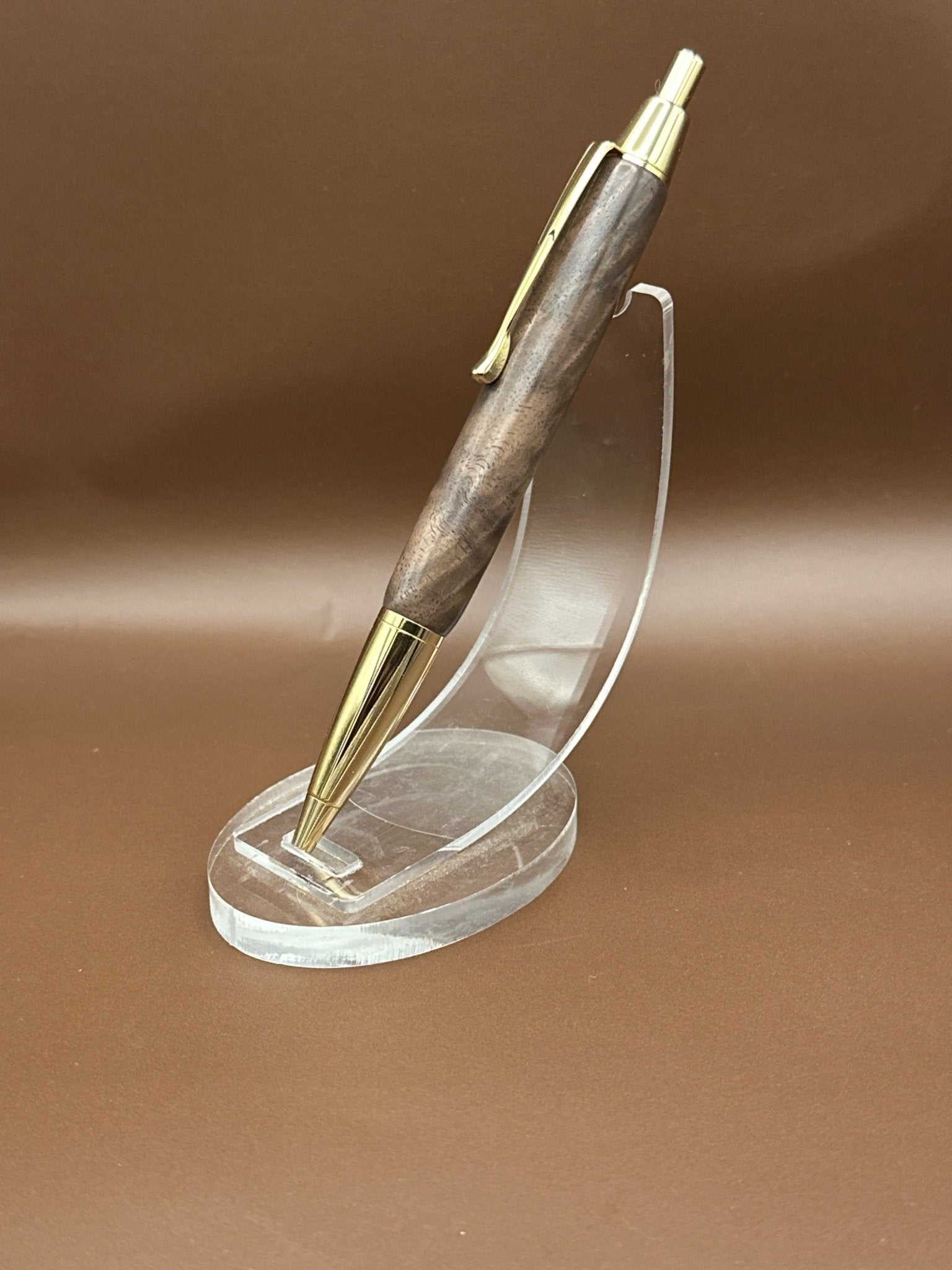 Curly Walnut click pen - White Oaks Woodworking