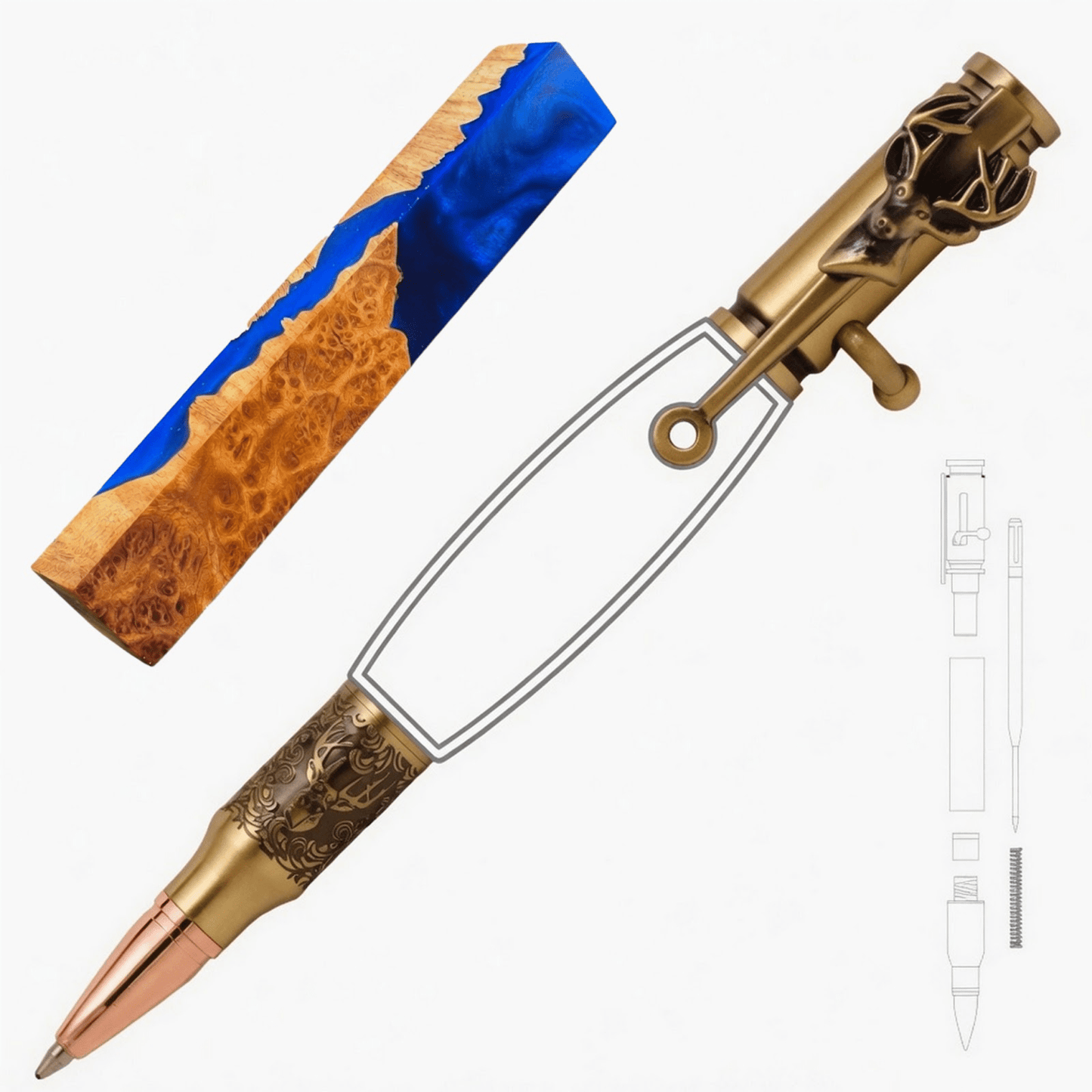 Deer Hunter Bolt Action Pen - White Oaks Woodworking