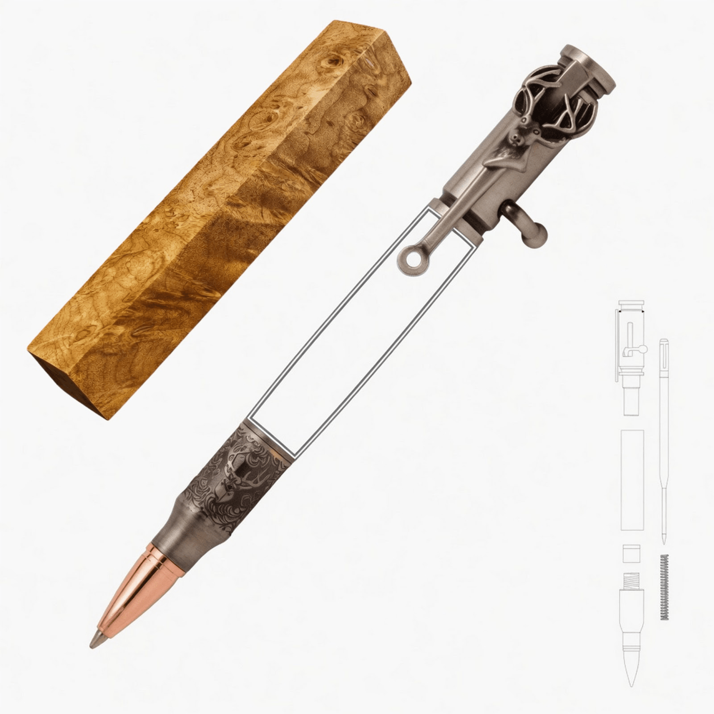 Deer Hunter Bolt Action Pen - White Oaks Woodworking