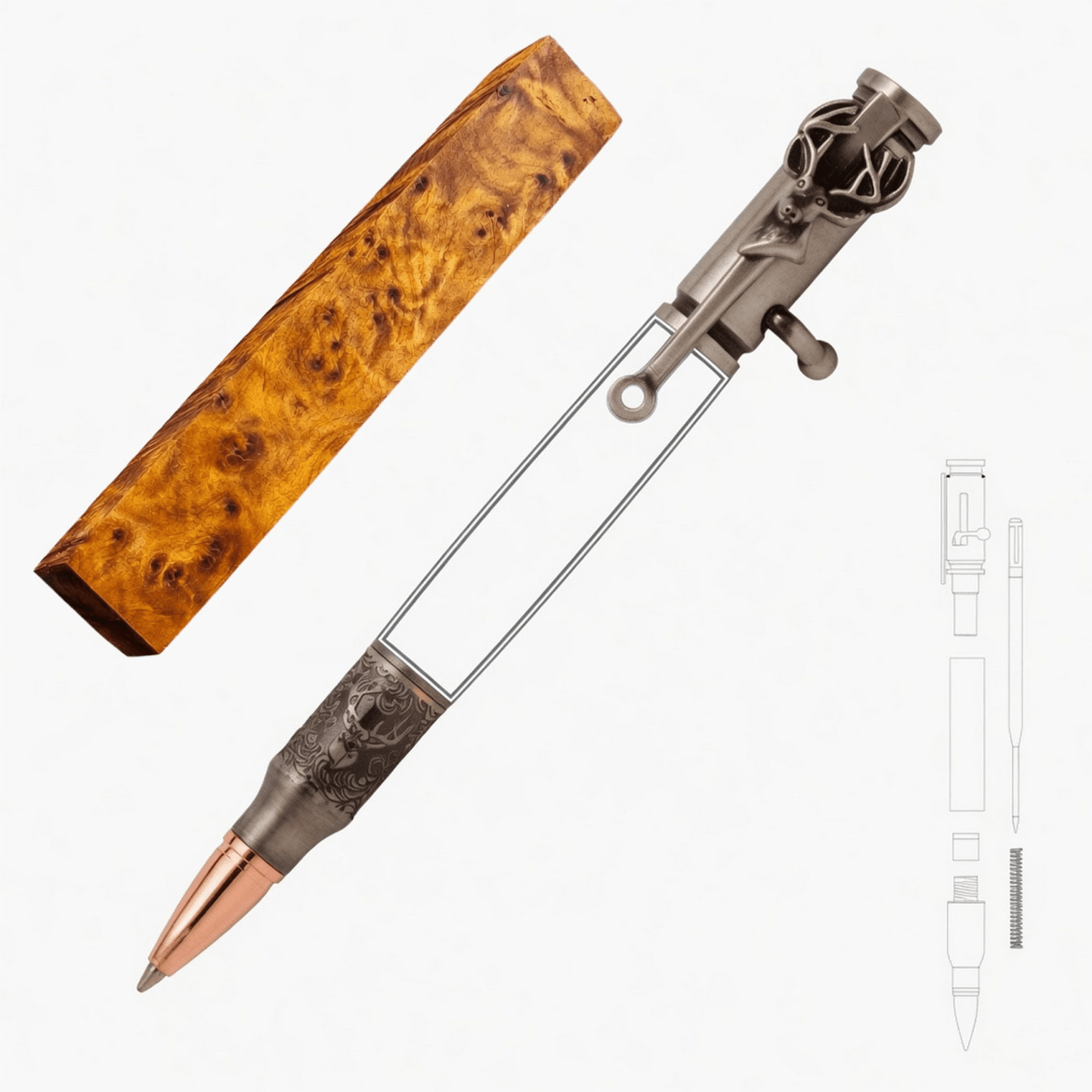 Deer Hunter Bolt Action Pen - White Oaks Woodworking
