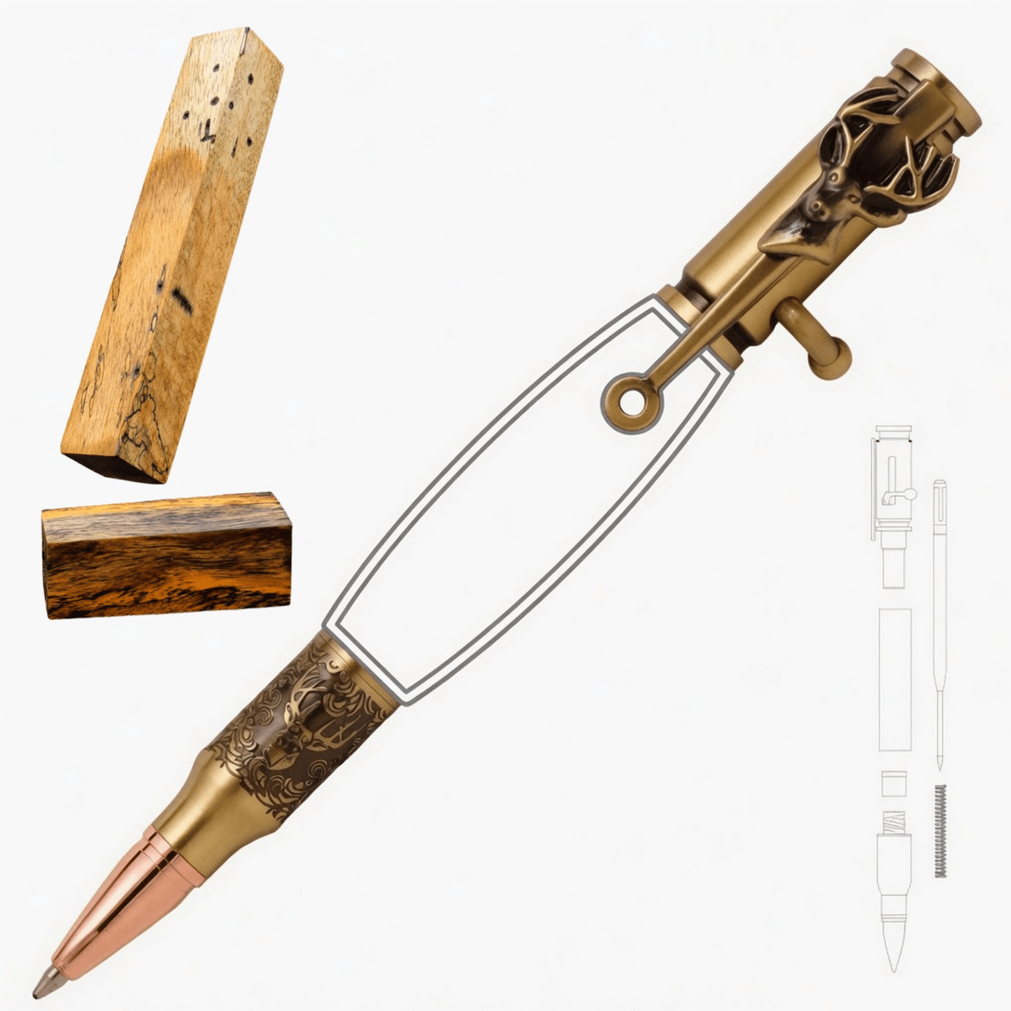 Deer Hunter Bolt Action Pen - White Oaks Woodworking