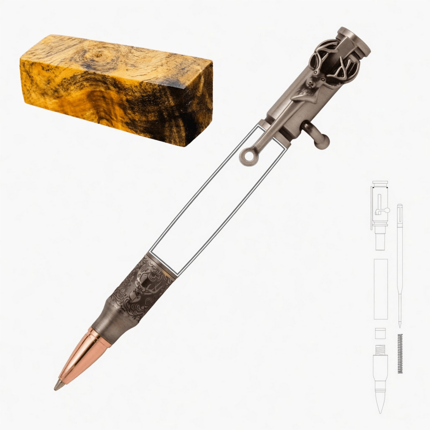 Deer Hunter Bolt Action Pen - White Oaks Woodworking
