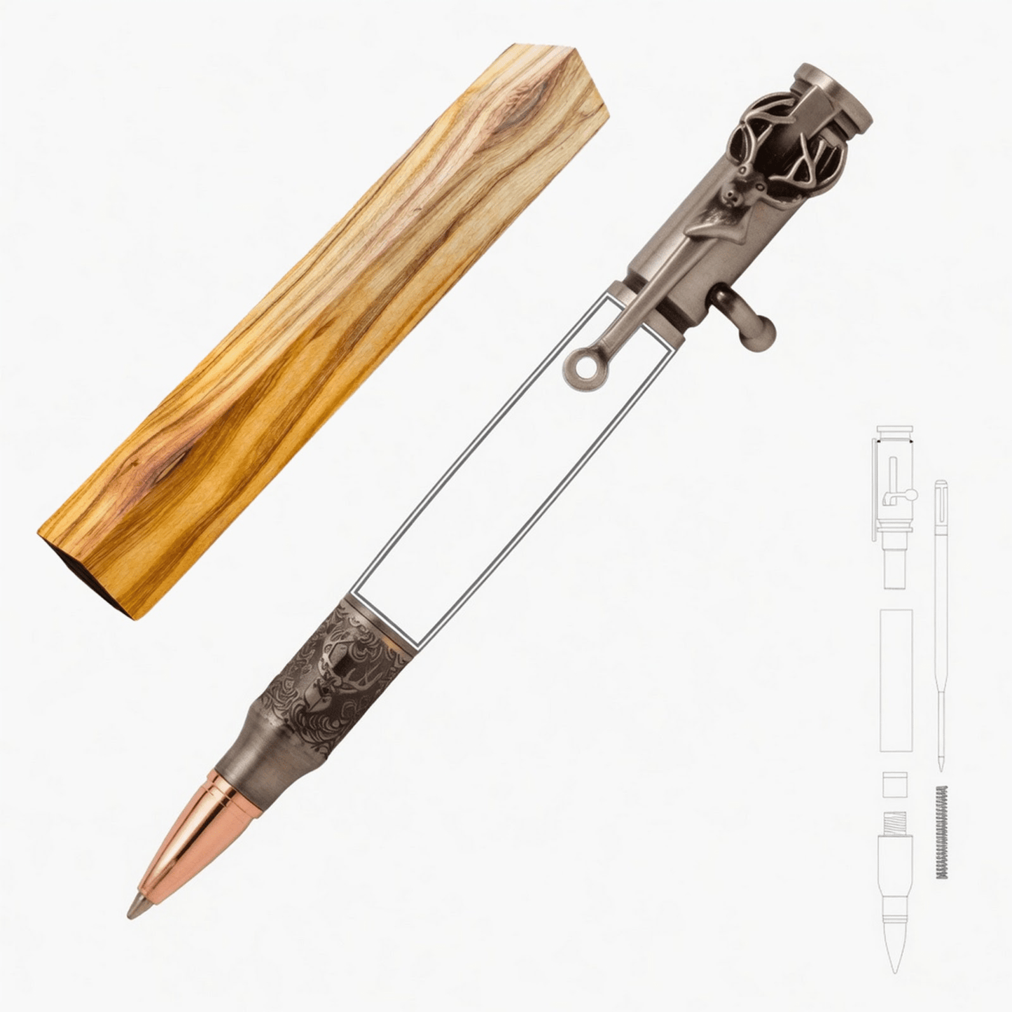 Deer Hunter Bolt Action Pen - White Oaks Woodworking