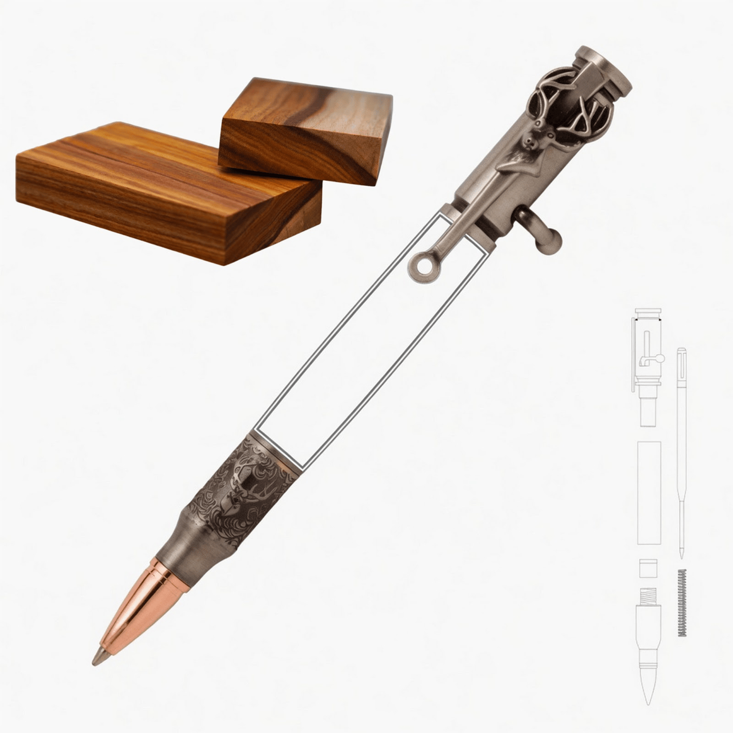 Deer Hunter Bolt Action Pen - White Oaks Woodworking