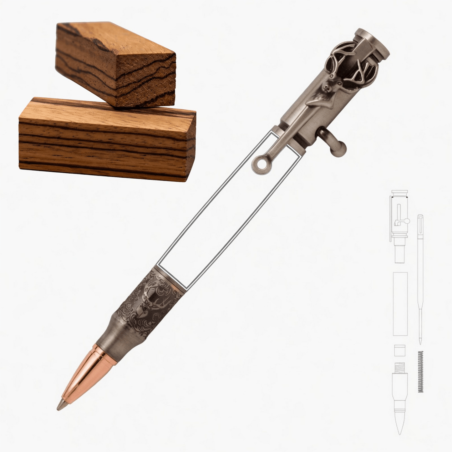 Deer Hunter Bolt Action Pen - White Oaks Woodworking