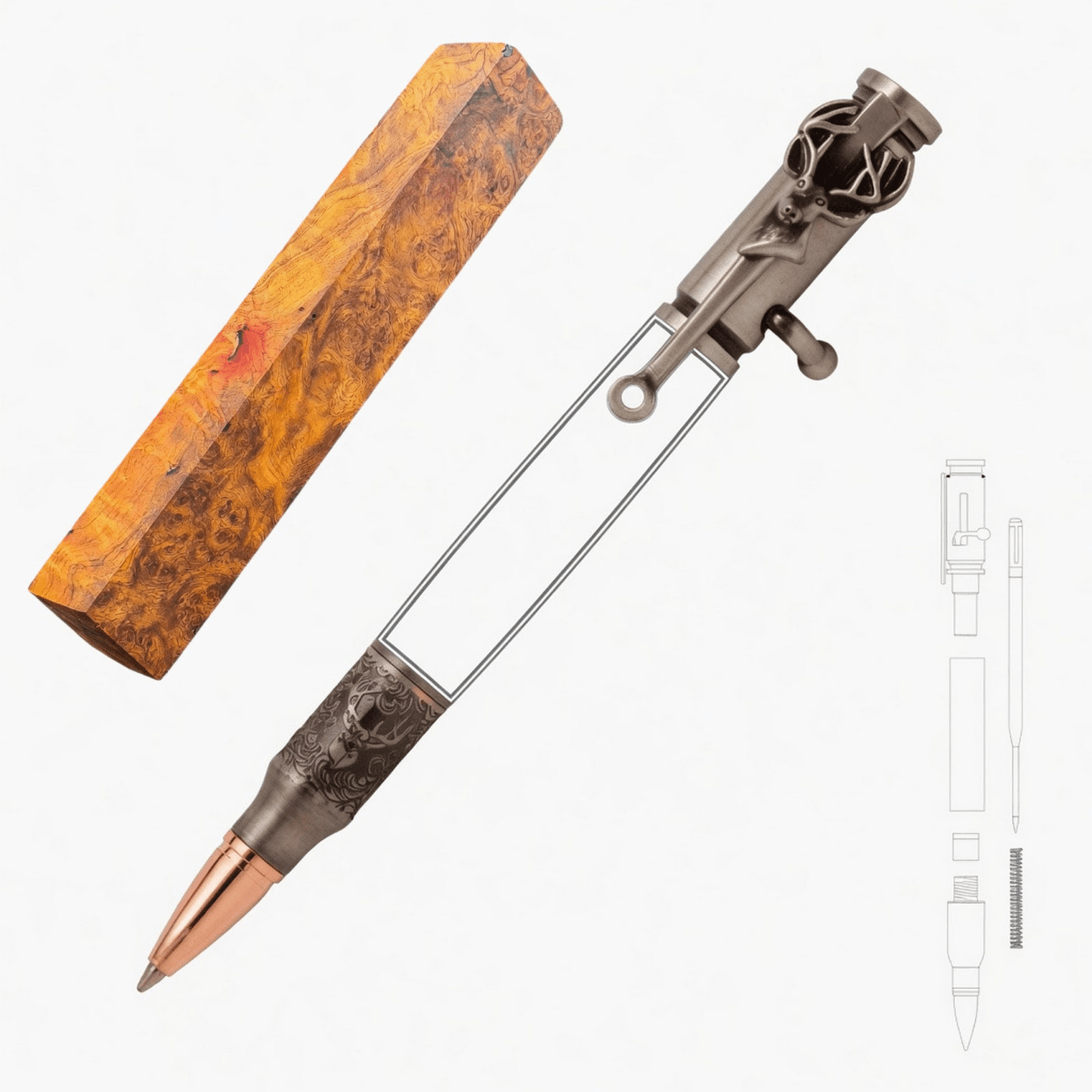 Deer Hunter Bolt Action Pen - White Oaks Woodworking