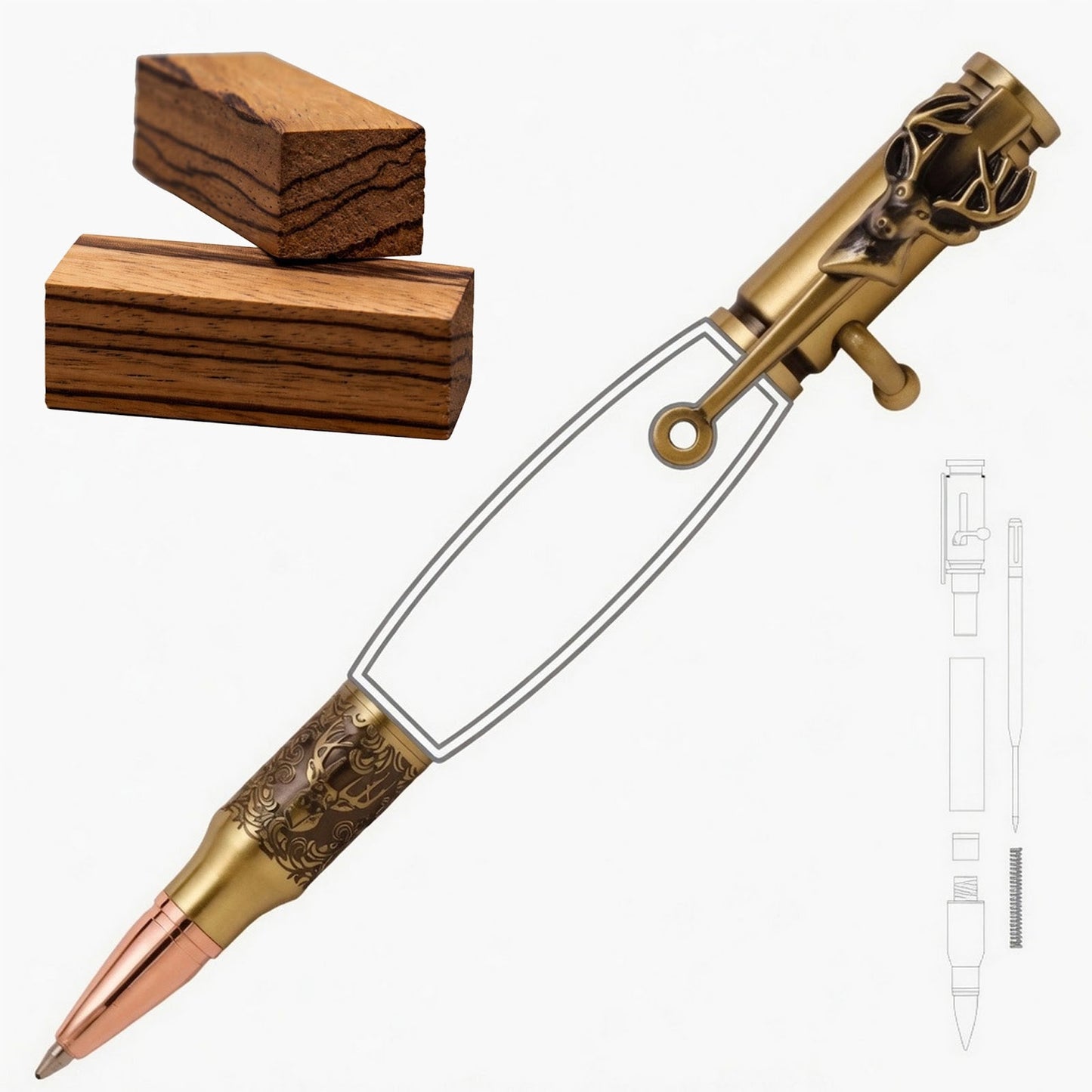 Deer Hunter Bolt Action Pen - White Oaks Woodworking