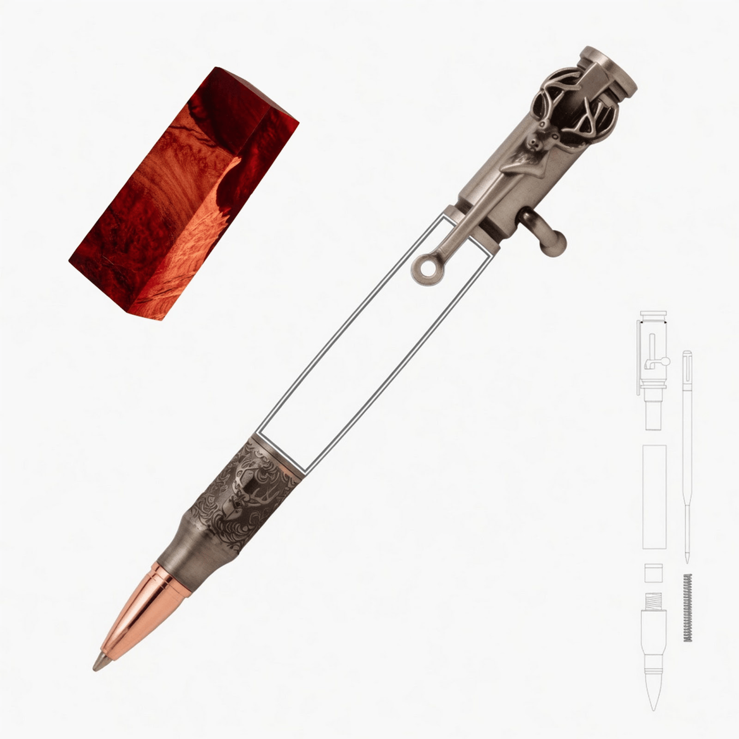 Deer Hunter Bolt Action Pen - White Oaks Woodworking