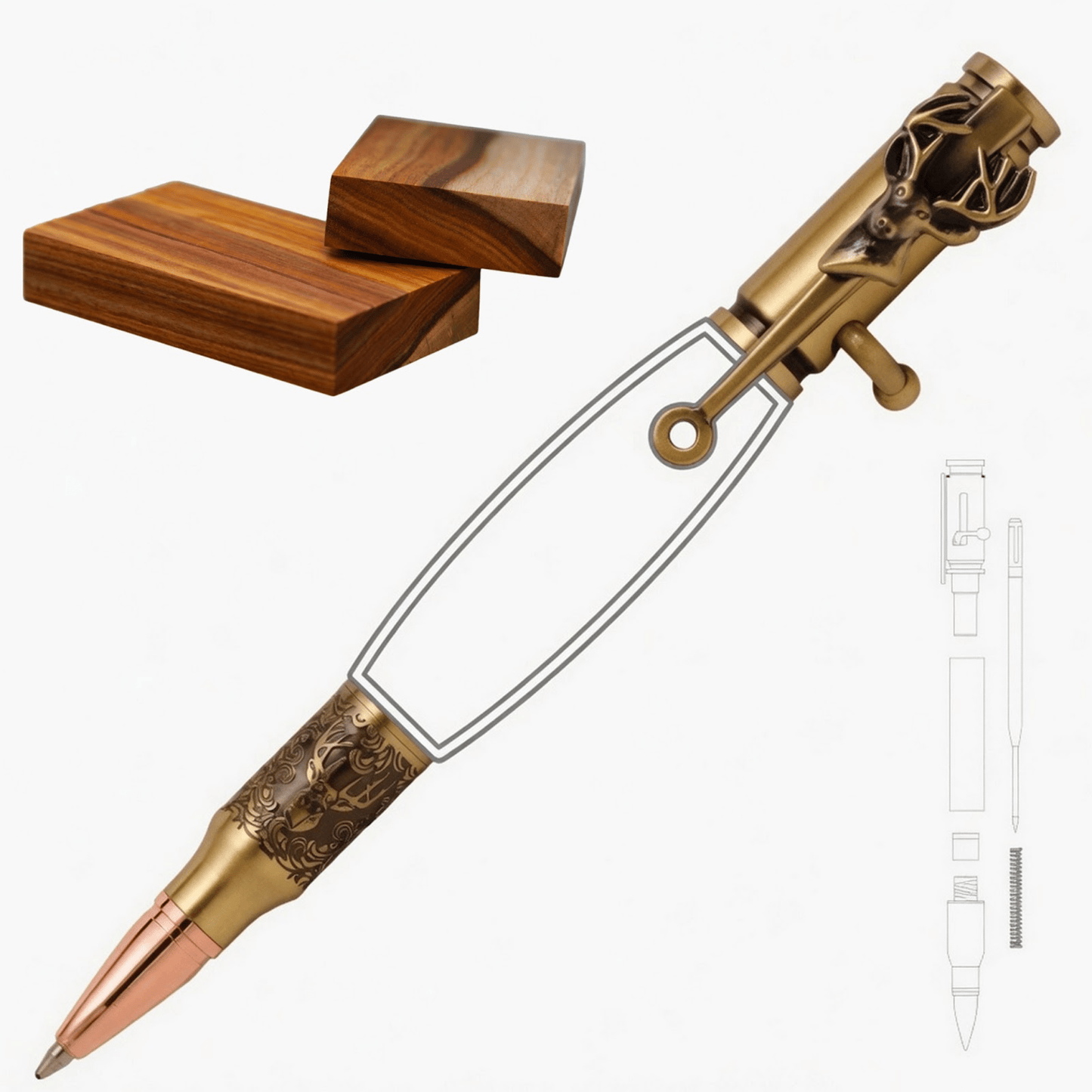 Deer Hunter Bolt Action Pen - White Oaks Woodworking