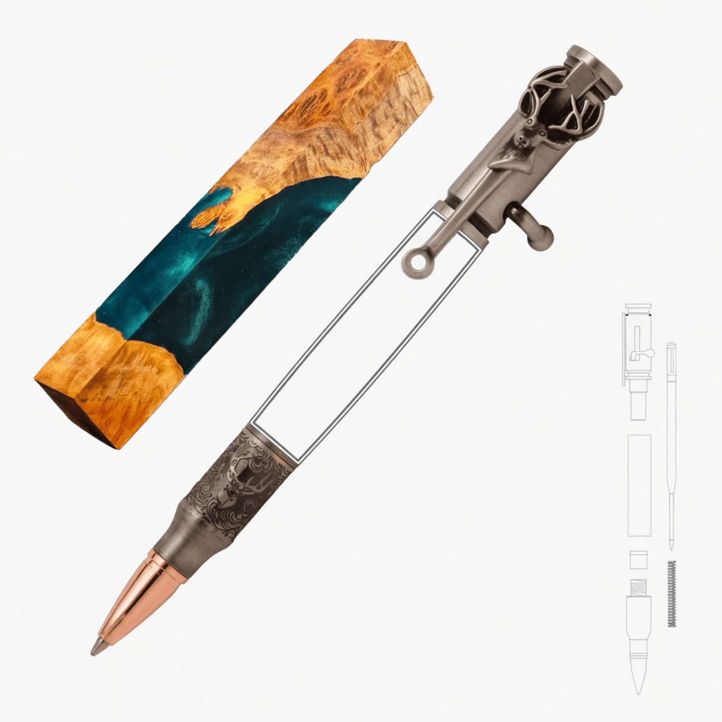 Deer Hunter Bolt Action Pen - White Oaks Woodworking
