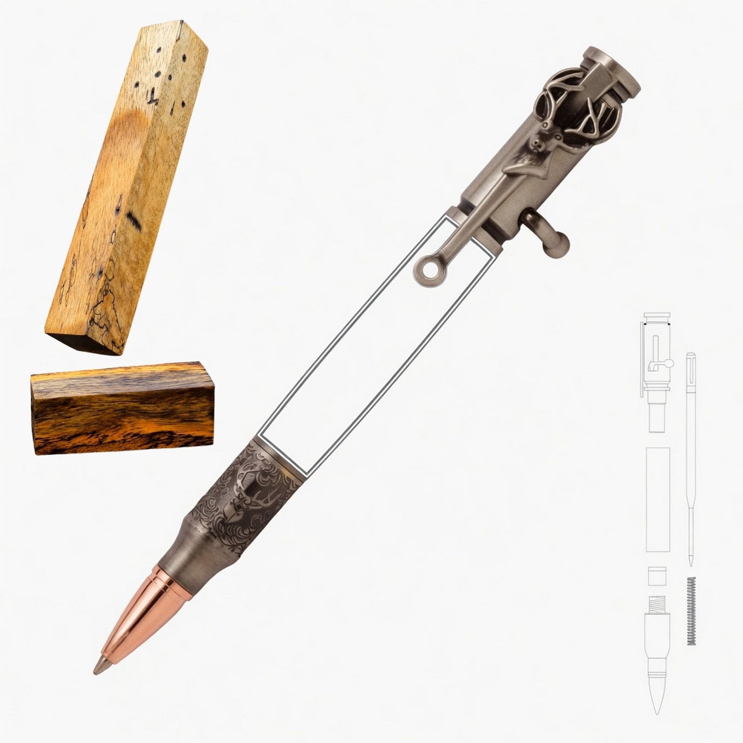 Deer Hunter Bolt Action Pen - White Oaks Woodworking