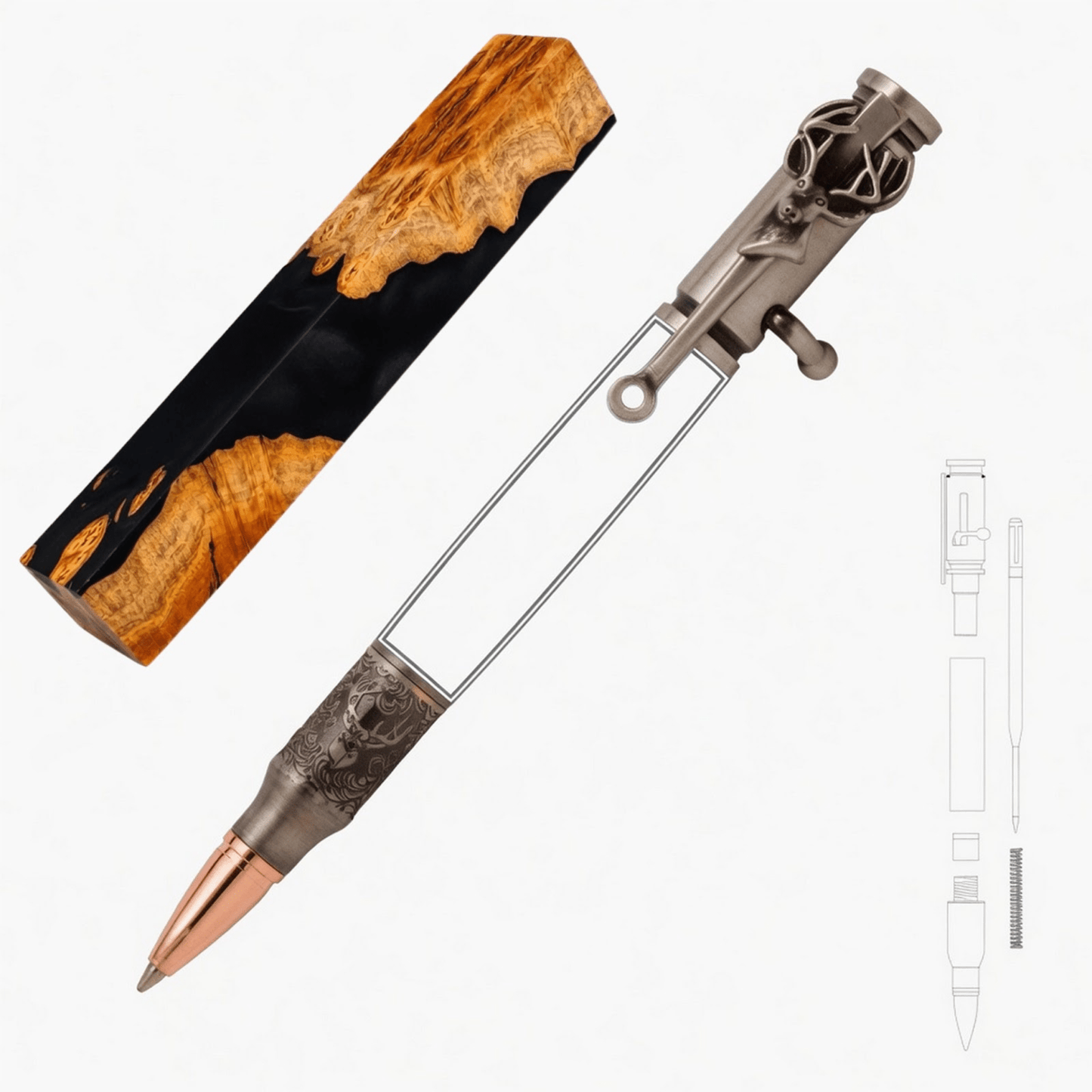 Deer Hunter Bolt Action Pen - White Oaks Woodworking