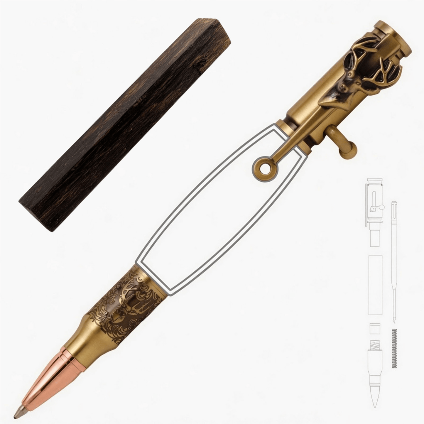 Deer Hunter Bolt Action Pen - White Oaks Woodworking