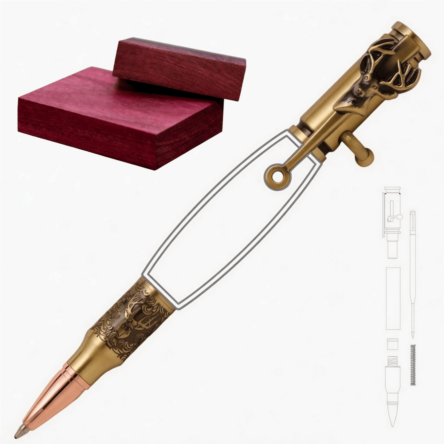 Deer Hunter Bolt Action Pen - White Oaks Woodworking