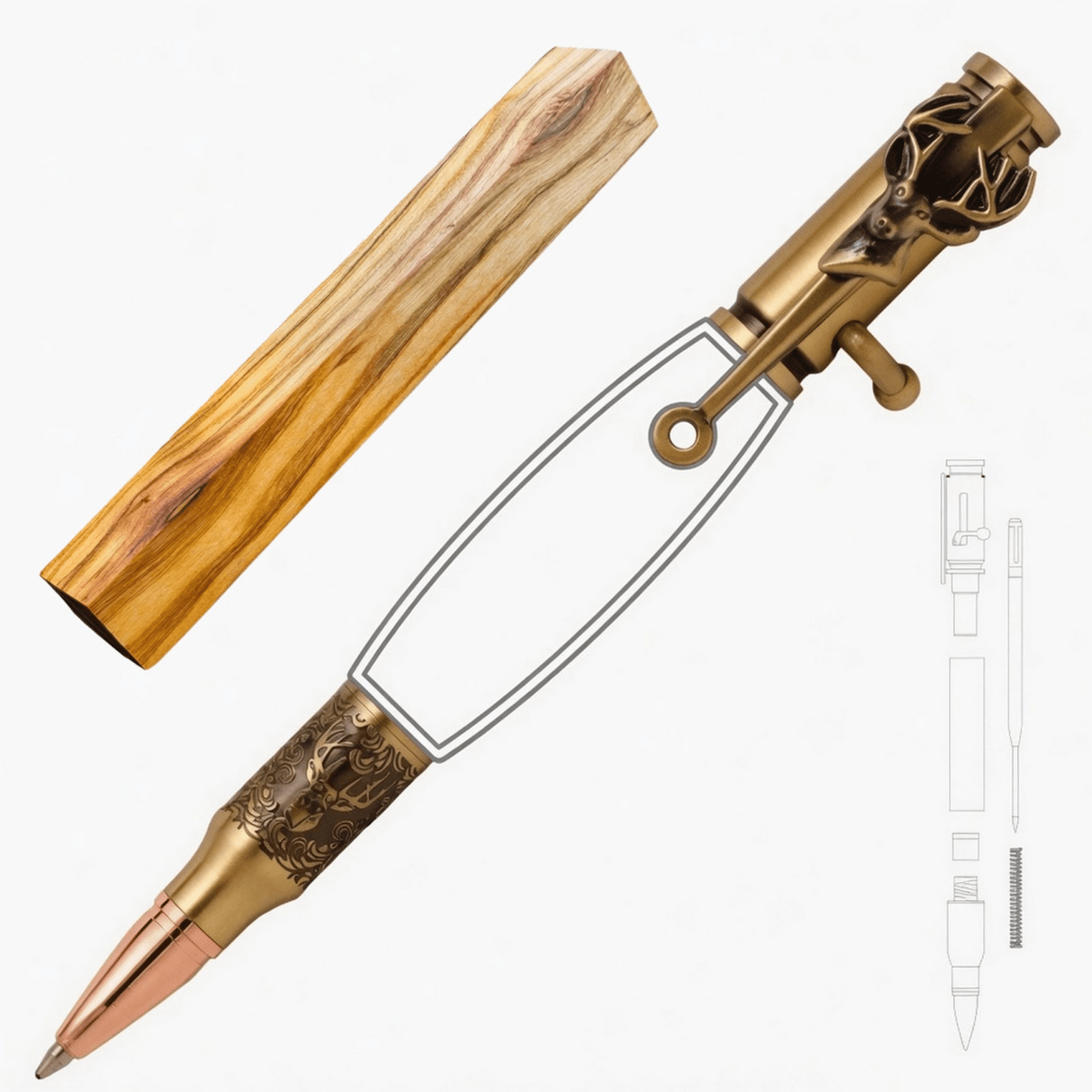 Deer Hunter Bolt Action Pen - White Oaks Woodworking