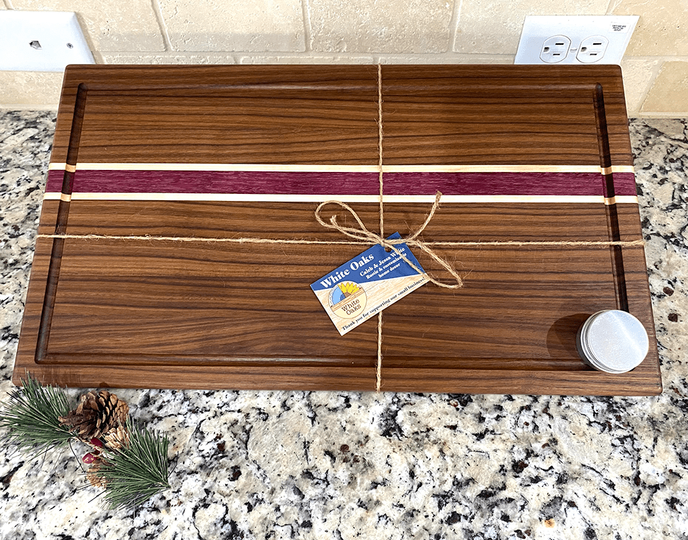 Walnut Edge Grain Cutting Board with juice groove