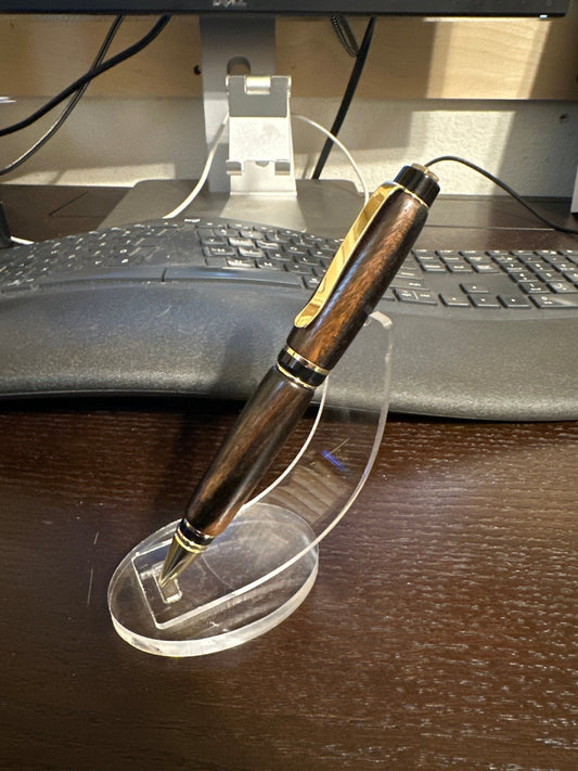 Gaboon Ebony & Gold Twist pen 1 - White Oaks Woodworking