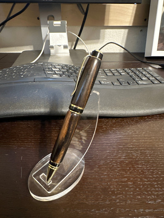 Gaboon Ebony & Gold Twist pen 2 - White Oaks Woodworking