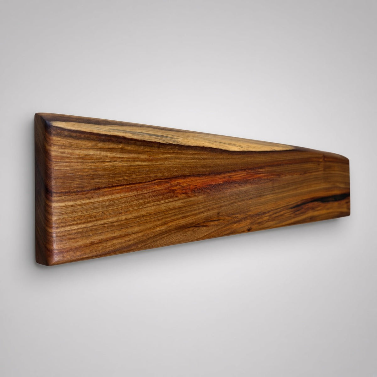 Handcrafted Magnetic Knife Rack Canarywood Live Edge #2 - White Oaks Woodworking