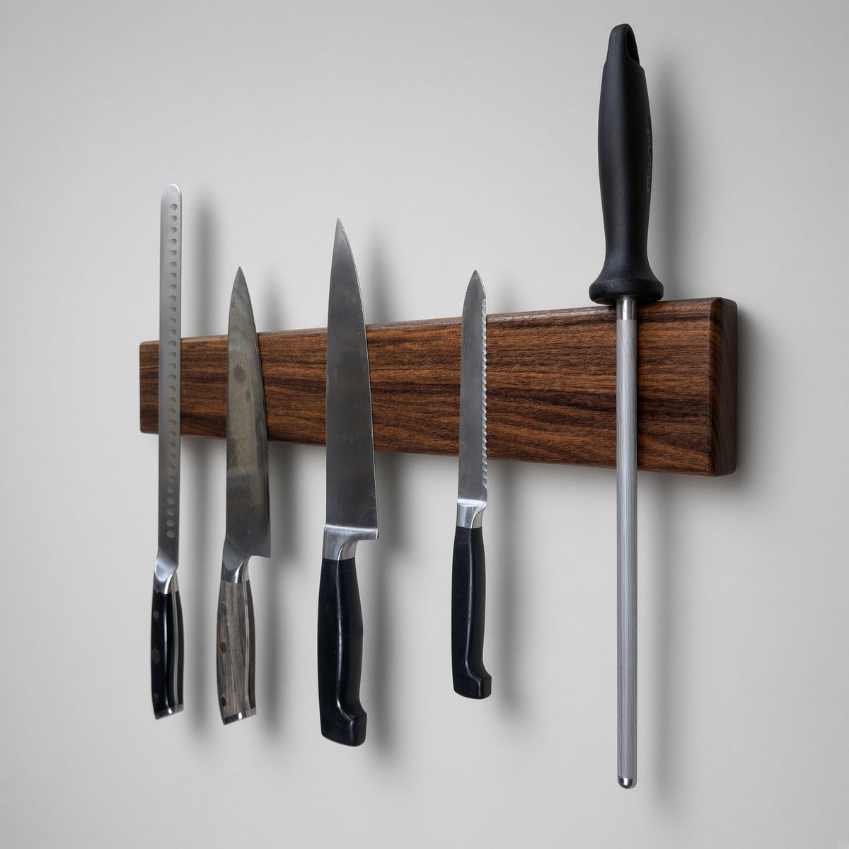 Handcrafted Magnetic Knife Rack Patagonia Rectangle Rosewood #1 - White Oaks Woodworking