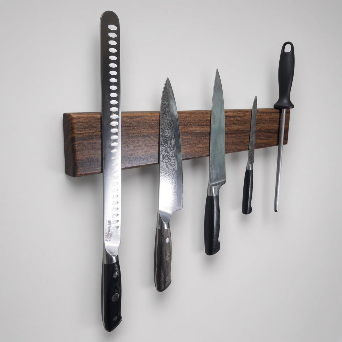 Handcrafted Magnetic Knife Rack Patagonia Rectangle Rosewood #1 - White Oaks Woodworking