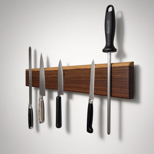 Handcrafted Magnetic Knife Rack Picana Live Edge #2 - White Oaks Woodworking